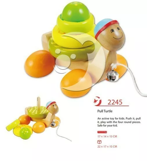Wooden pull-along toy Tortoise