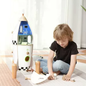 Wooden toy with activities - Space rocket
