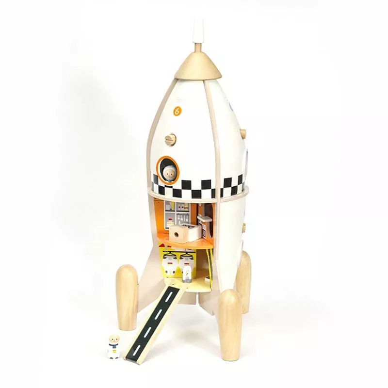 Wooden toy with activities - Space rocket