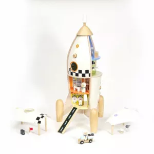 Wooden toy with activities - Space rocket