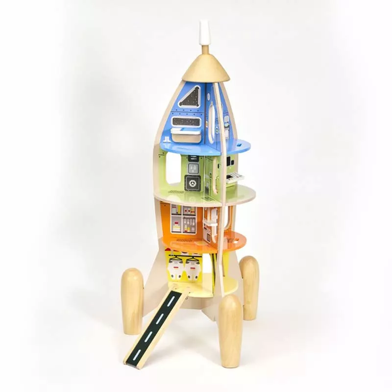 Wooden toy with activities - Space rocket