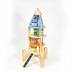 Wooden toy with activities - Space rocket