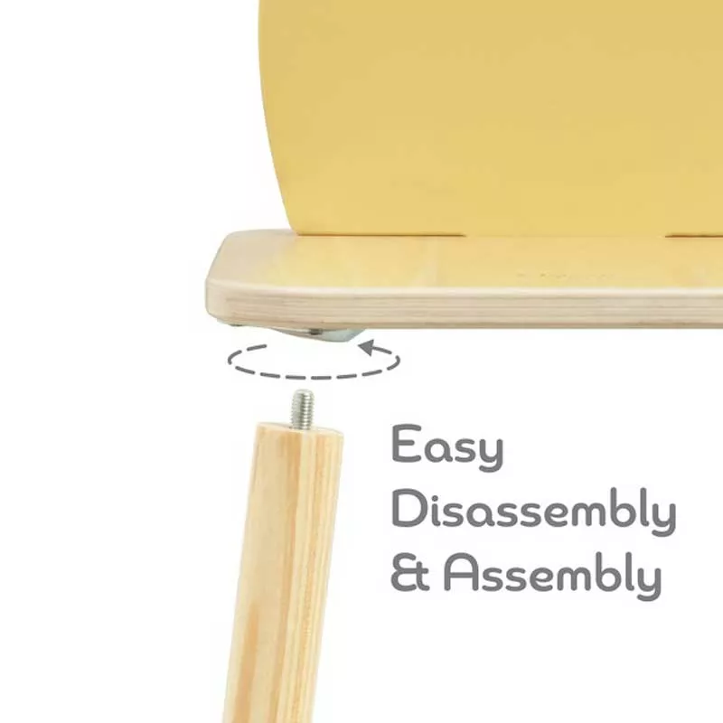 Дървено столче за деца с облегалка - Лимон, Classic World