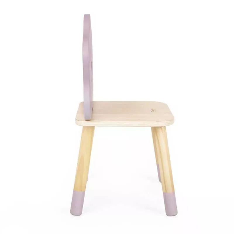 Wooden children's chair with backrest - Flowers