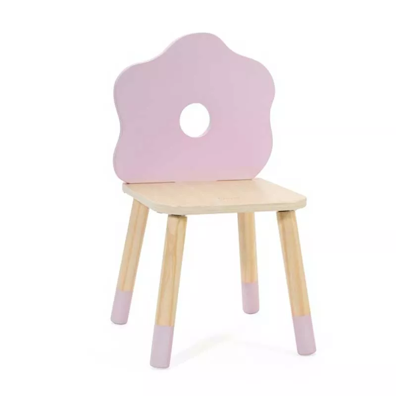 Wooden children's chair with backrest - Flowers