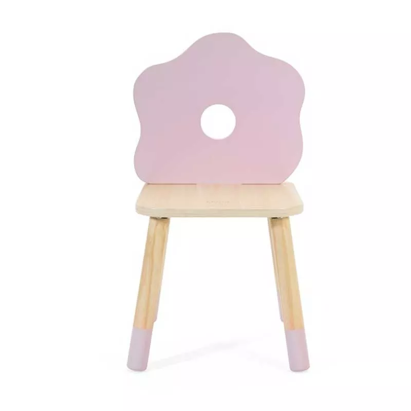 Wooden children's chair with backrest - Flowers