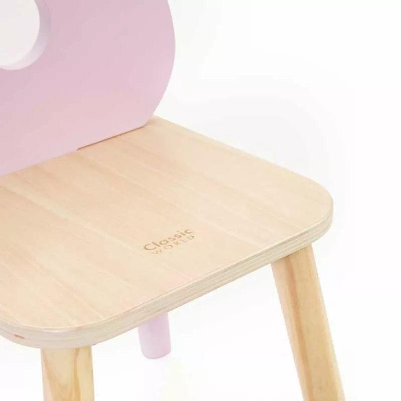 Wooden children's chair with backrest - Flowers