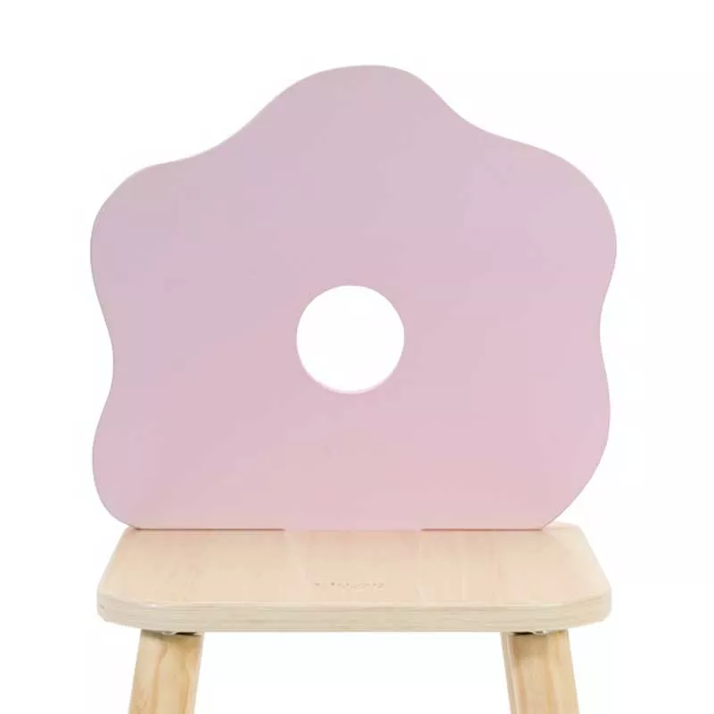 Wooden children's chair with backrest - Flowers