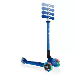 Children's foldable scooter with light-up wheels PRIMO FOLDABLE PLUS LIGHTS - dark blue