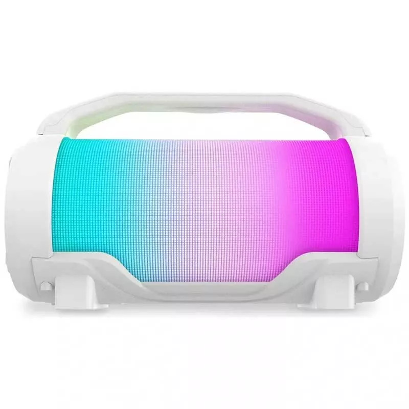 Karaoke Bluetooth speaker with microphone, white.