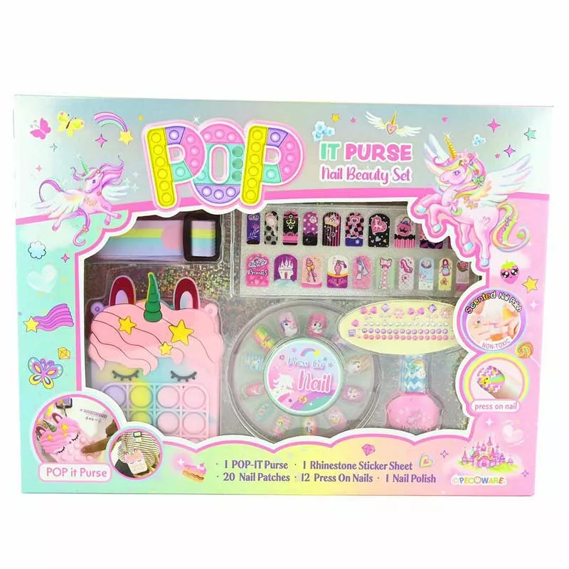 Manicure set with "Unicorn" bag, 6 pieces