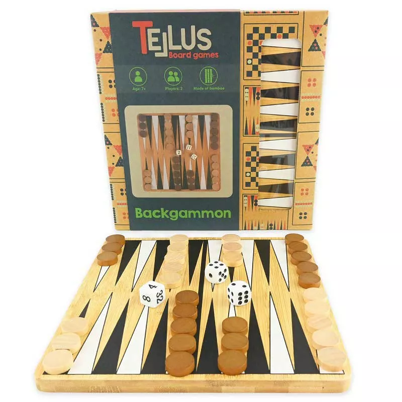 Children's wooden game "Backgammon", 22 cm