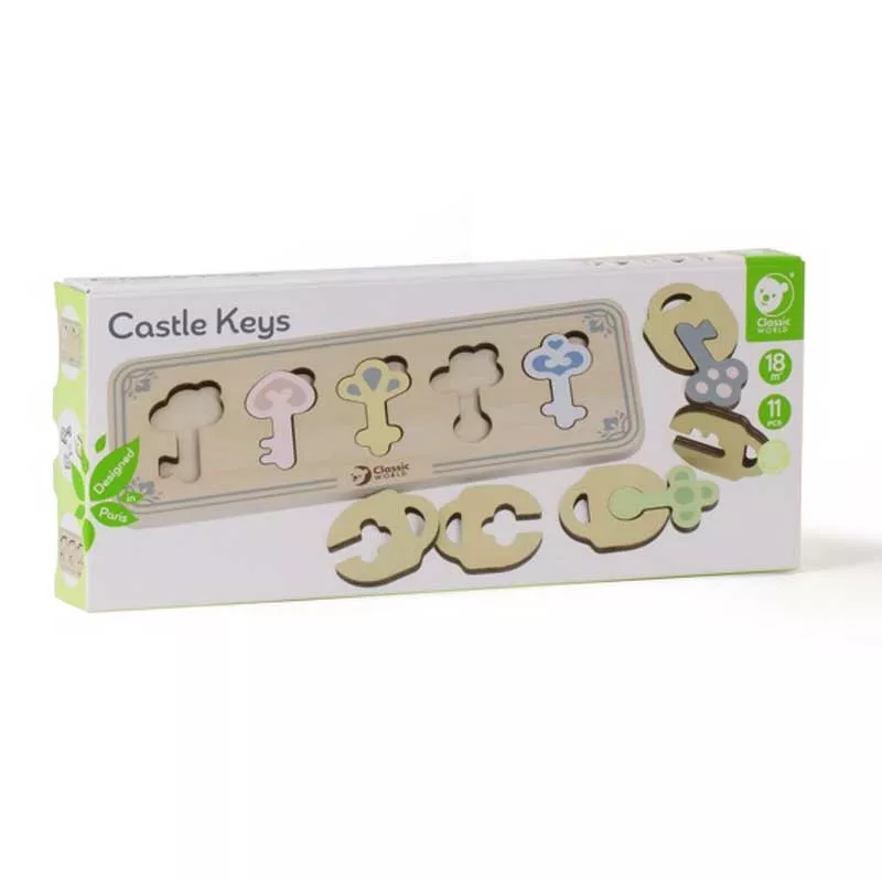Children's wooden game - The Colorful Keys of the Castle