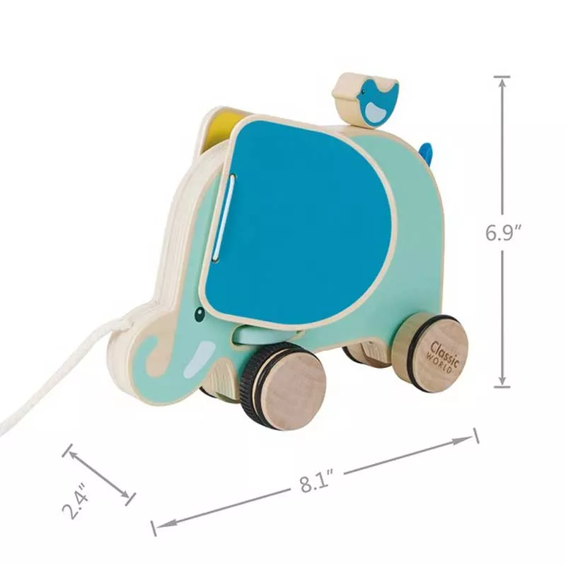 Child's wooden pull toy - Elephant