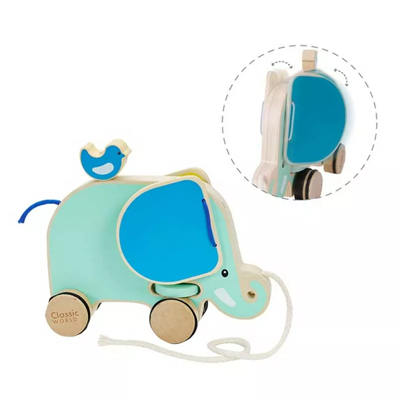 Child's wooden pull toy - Elephant