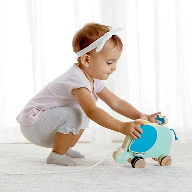 Child's wooden pull toy - Elephant