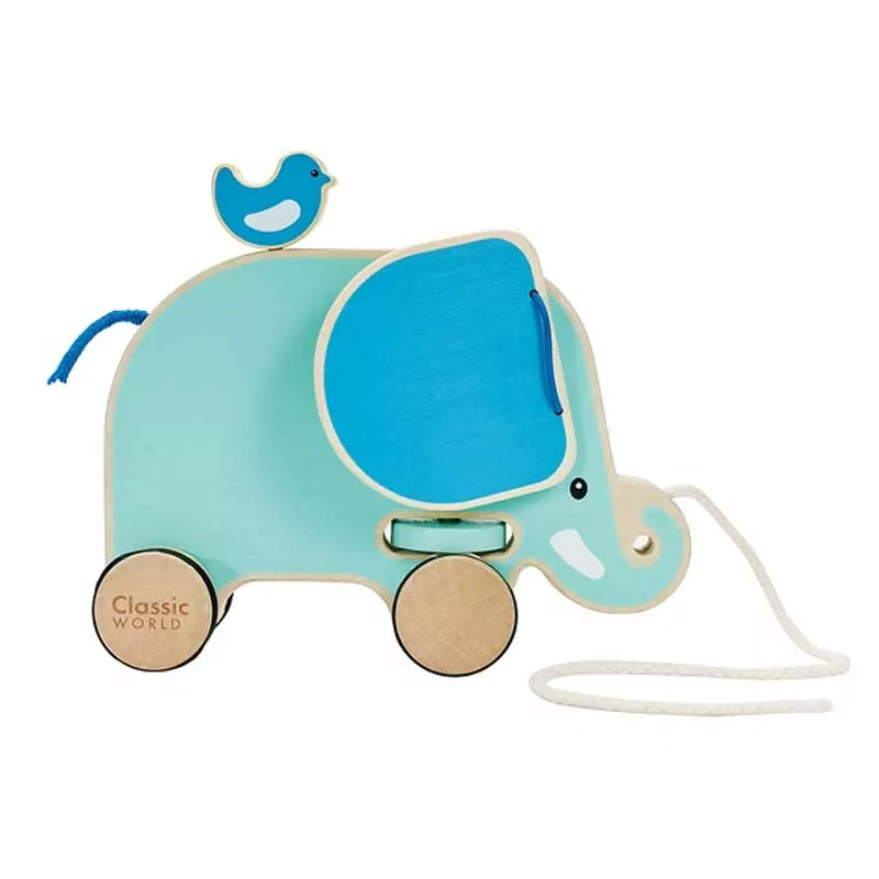 Child's wooden pull toy - Elephant