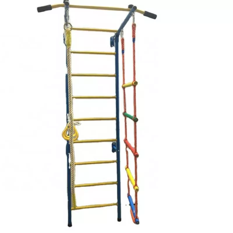 Children's two-tone metal Swedish wall with accessories