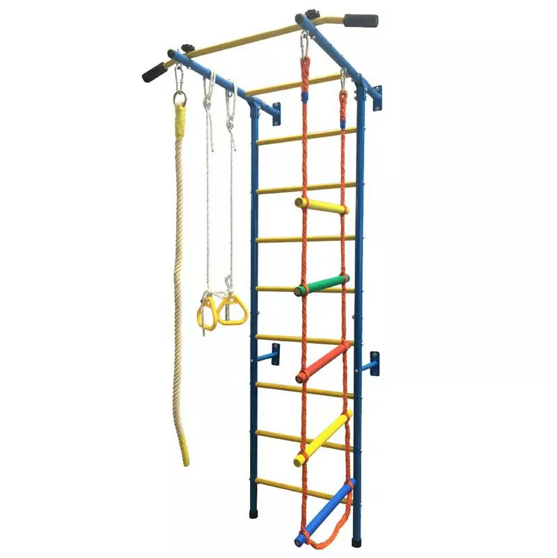 Children's two-tone metal Swedish wall with accessories