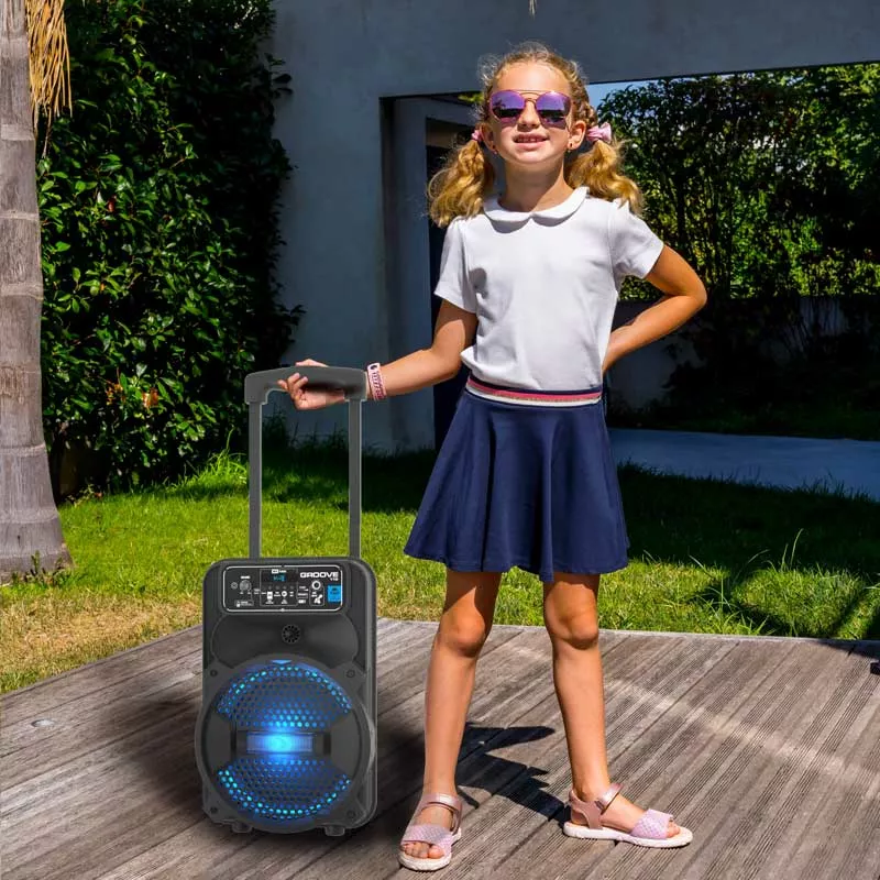 Portable speaker with LED lights and microphone, Groove119