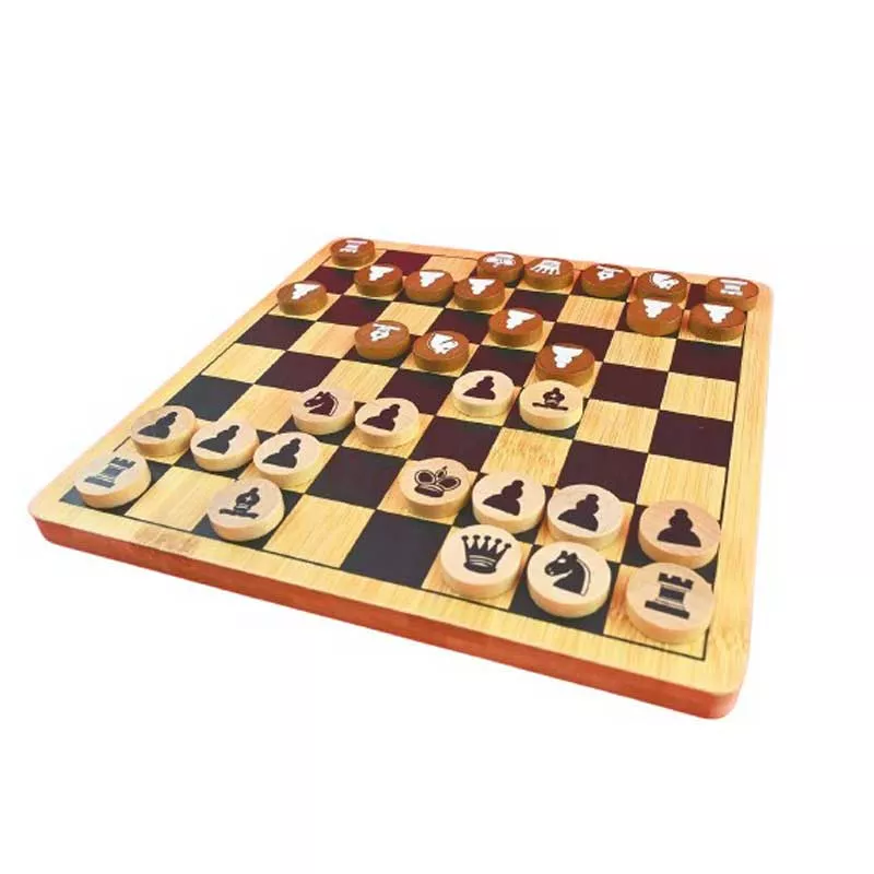 Children's board game "Wooden chess" with pieces, 22cm