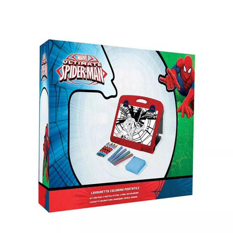 Children's portable drawing board with "Spiderman" coloring set - 15 pieces