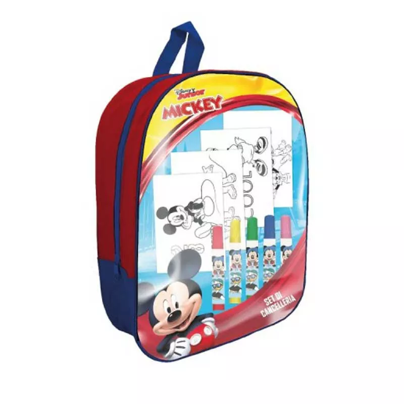 Children's backpack with coloring accessories "Mickey Mouse" - 12 pieces