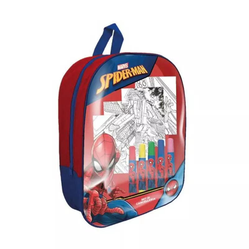 Children's backpack with "Spiderman" coloring set