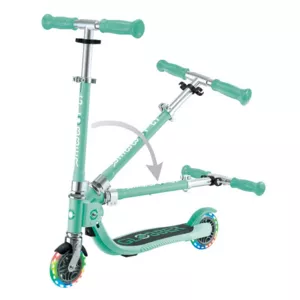 Children's foldable scooter with two light-up wheels Globber Flow Foldable Junior Lights - mint