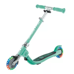 Children's foldable scooter with two light-up wheels Globber Flow Foldable Junior Lights - mint