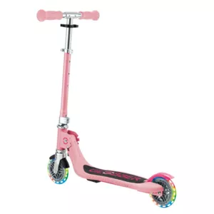 Child foldable scooter with two light-up wheels Globber Flow Foldable Junior Lights - pink