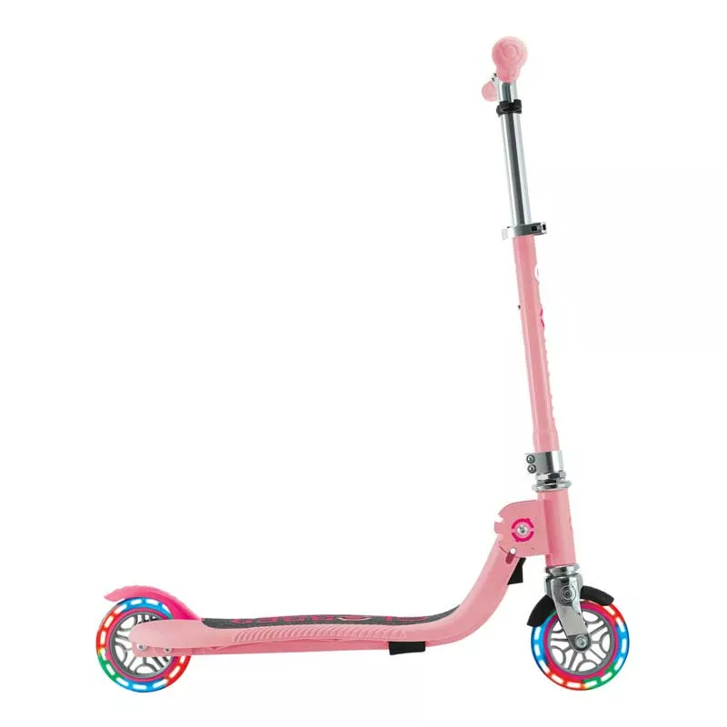 Child foldable scooter with two light-up wheels Globber Flow Foldable Junior Lights - pink