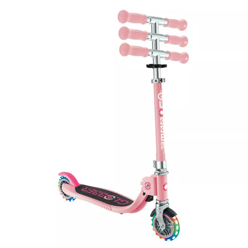 Child foldable scooter with two light-up wheels Globber Flow Foldable Junior Lights - pink