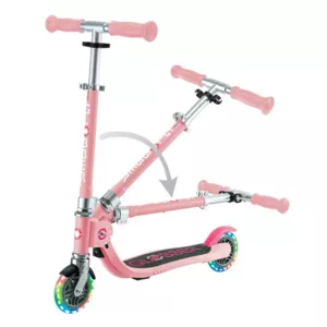 Child foldable scooter with two light-up wheels Globber Flow Foldable Junior Lights - pink