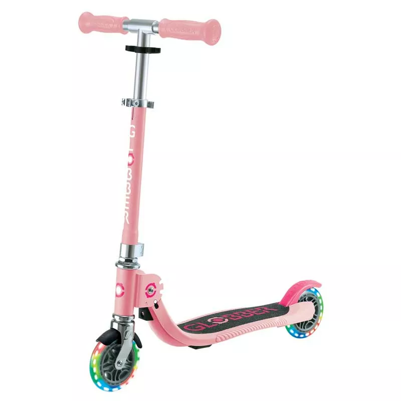 Child foldable scooter with two light-up wheels Globber Flow Foldable Junior Lights - pink