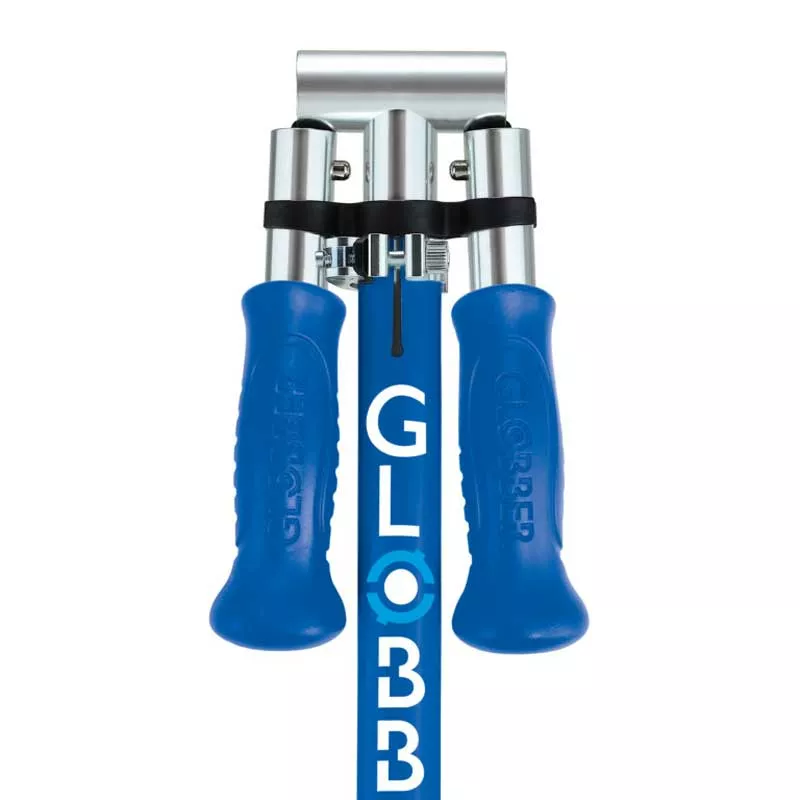 Детска сгъваема тротинетка с две светещи колела Globber Flow Foldable Junior Lights - синя