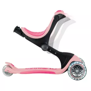 Детска сгъваема тротинетка с родителски контрол Globber Go Up Deluxe Flash Lights, розова