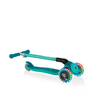 Children's folding scooter with light-up wheels PRIMO FOLDABLE PLUS LIGHTS - emerald green
