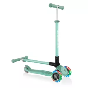 Child foldable scooter with light-up wheels PRIMO FOLDABLE PLUS LIGHTS - mint green