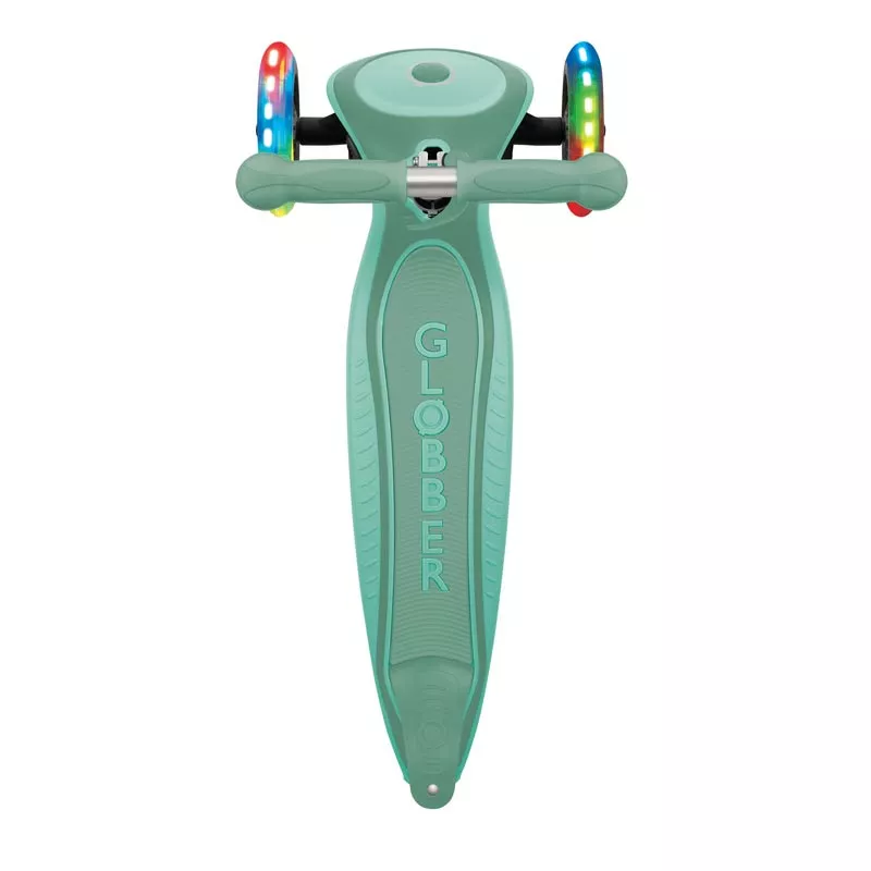 Child foldable scooter with light-up wheels PRIMO FOLDABLE PLUS LIGHTS - mint green