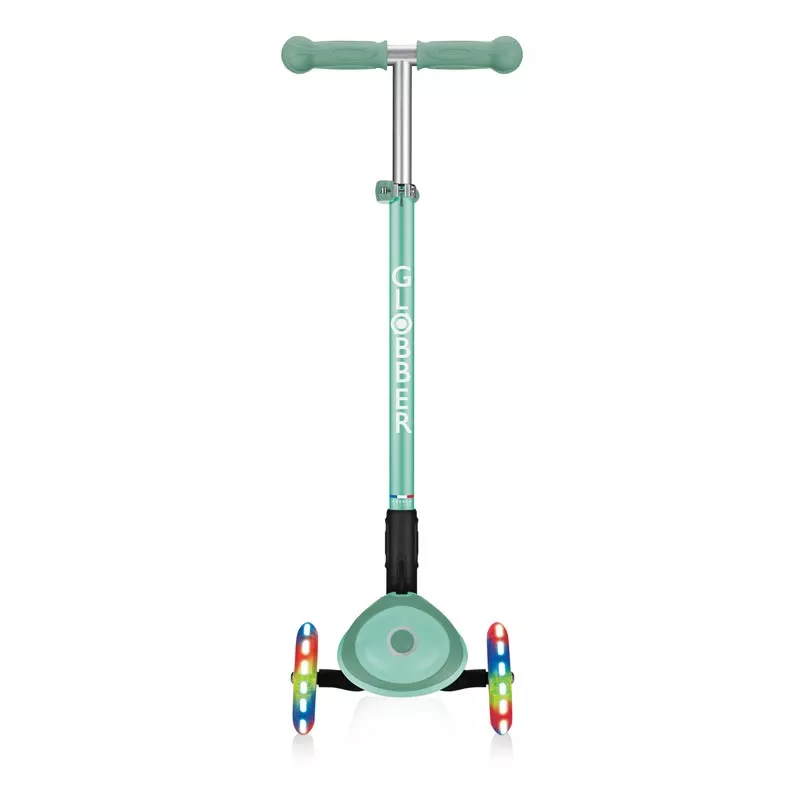 Child foldable scooter with light-up wheels PRIMO FOLDABLE PLUS LIGHTS - mint green