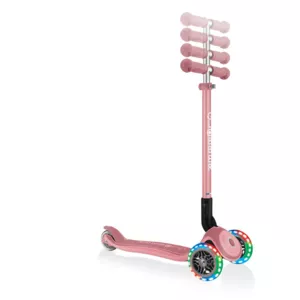Child foldable scooter with light up wheels PRIMO FOLDABLE PLUS LIGHTS - pastel pink