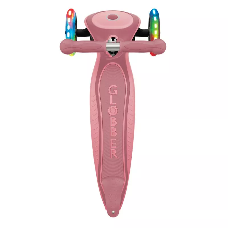 Child foldable scooter with light up wheels PRIMO FOLDABLE PLUS LIGHTS - pastel pink