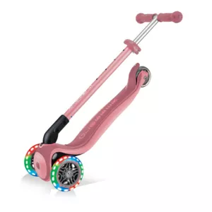 Child foldable scooter with light up wheels PRIMO FOLDABLE PLUS LIGHTS - pastel pink