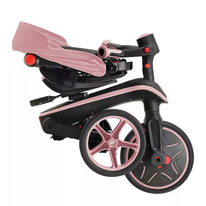 Children's tricycle 4 in 1 GLOBBER EXPLORER TRIKE FOLDABLE, foldable, pink color