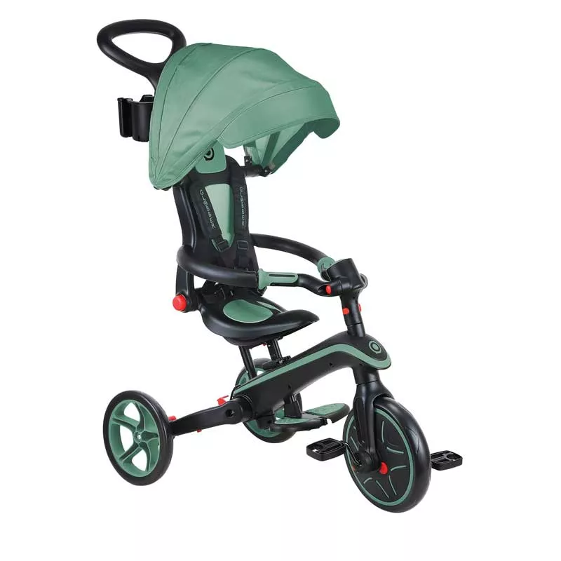 Children's 4 in 1 tricycle GLOBBER EXPLORER TRIKE FOLDABLE, foldable, color olive