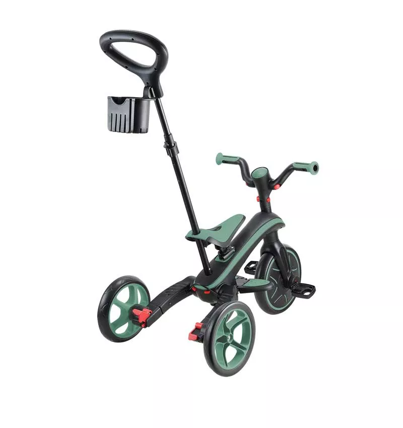 Children's 4 in 1 tricycle GLOBBER EXPLORER TRIKE FOLDABLE, foldable, color olive