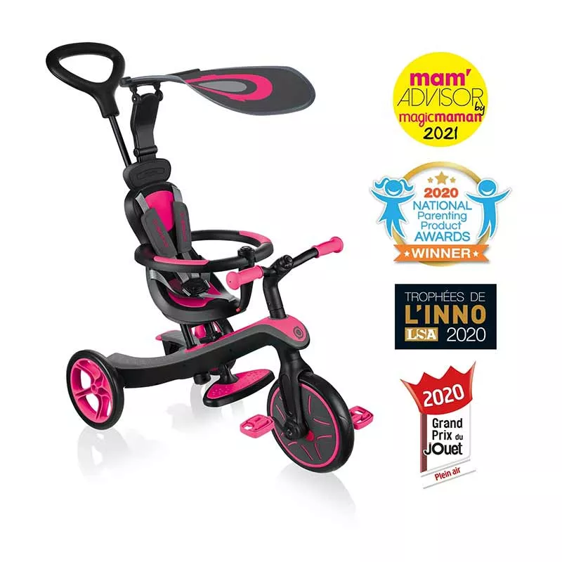 Children's 4-in-1 Globber Trike Explorer, pink