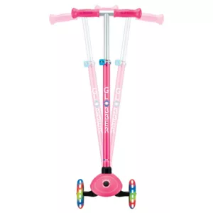 Kids scooter with 3 light up wheels GLOBBER PRIMO PLUS LIGHTS, pink