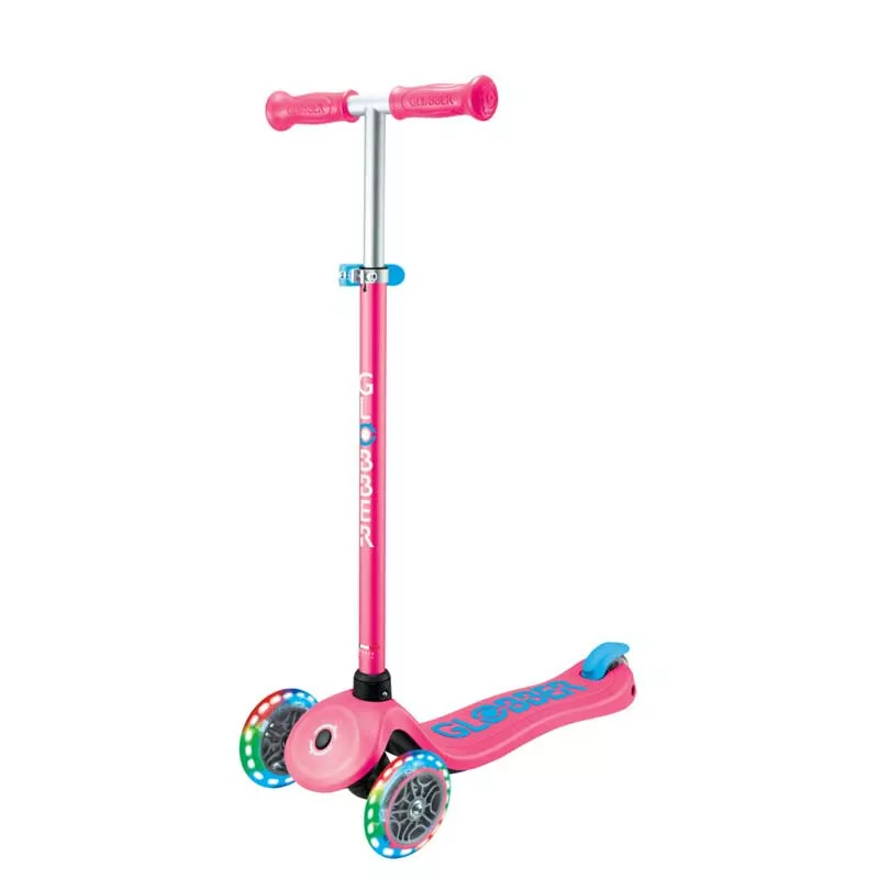 Kids scooter with 3 light up wheels GLOBBER PRIMO PLUS LIGHTS, pink